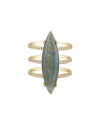 Adornia Fine Labradorite Marquis Ring 14k gold vermeil