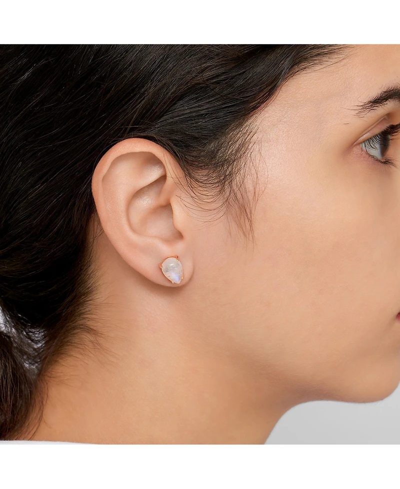 Adornia Fine Moonstone Pear Cut Studs 14k gold vermeil