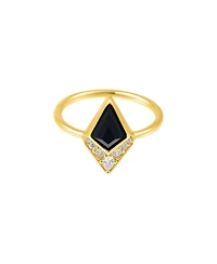 Adornia Fine Black Onyx Kite Ring 14k gold vermeil