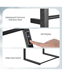 8 Bars Freestanding Wall Mounted Towel Warmer Rack with Led Display