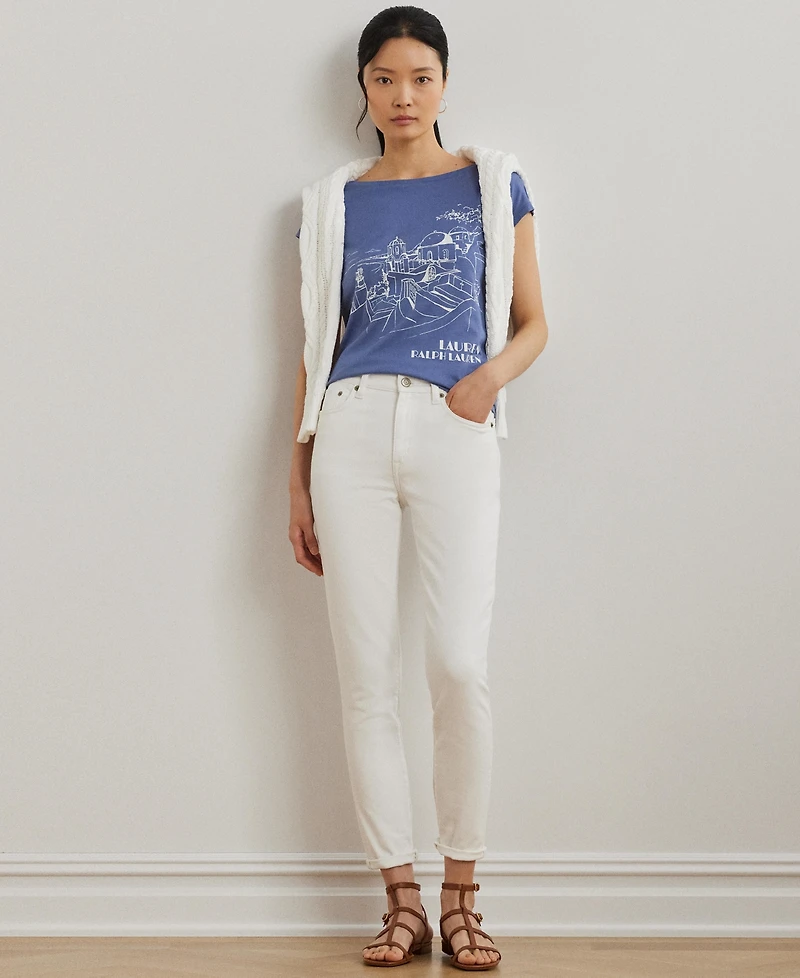 Lauren Ralph Lauren Women's Cotton-Blend Jersey Graphic Tee