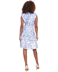 London Times Women's Floral-Print Fit & Flare Dress