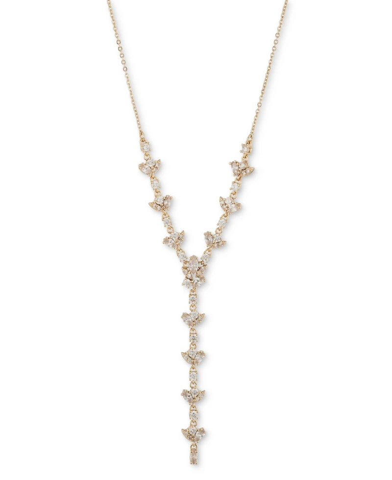 Givenchy Gold-Tone Cubic Zirconia Lariat Necklace, 16" + 3" extender