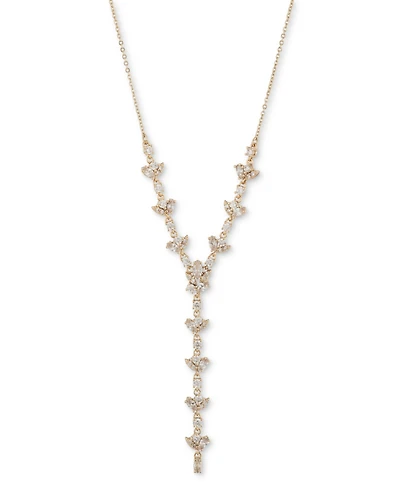 Givenchy Gold-Tone Cubic Zirconia Lariat Necklace, 16" + 3" extender