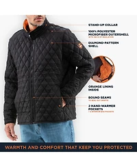 RefrigiWear Big & Tall Lightweight Diamond Quilted Jacket Versatile Fall Jacket, Warm Layered Outerwear