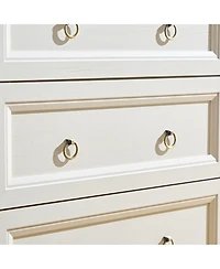Farmhouse 6 Drawers Dresser for Bedroom, Wood Rustic Wide Chest of Drawers, Storage Dressers Organizer for Bedroom, Living Room, Hallway