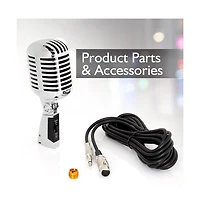 Pyle Classic Retro Dynamic Vocal Microphone – Vintage Style with 16' Xlr Cable (Silver)