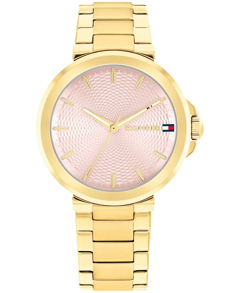 Tommy Hilfiger Women's Quartz Gold-Tone Stainless Steel Bracelet Watch, 34mm