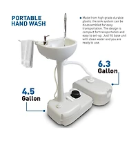 SereneLife Portable Handwash Sink with 24 Liter Waste Holding Tank, Basin Stand, and Rolling Wheels – Ideal for Indoor & Outdoor Use