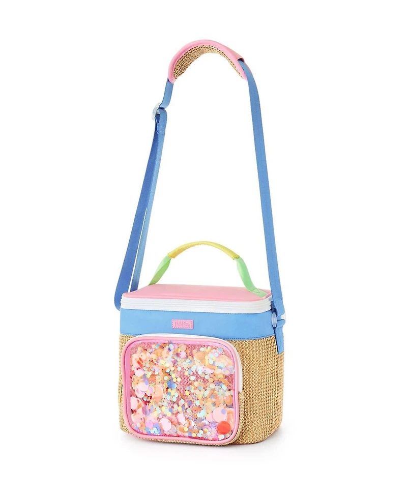 Packed Party Woven Insulated Confetti Cooler Bag, Large Cute Stylish Adult Reusable Lunch Tote for Women
