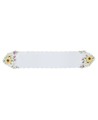 Elrene Sunflower and Daisies Cutwork Table Runner, 13" x 70"