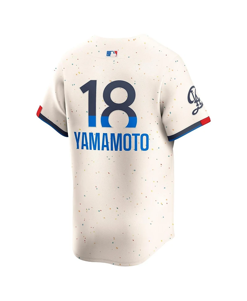 Nike Men's Yoshinobu Yamamoto Cream Los Angeles Dodgers City Connect Limited Player Jersey