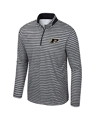 Colosseum Men's Black Purdue Boilermakers Striped Quarter-Zip Sweatshirt