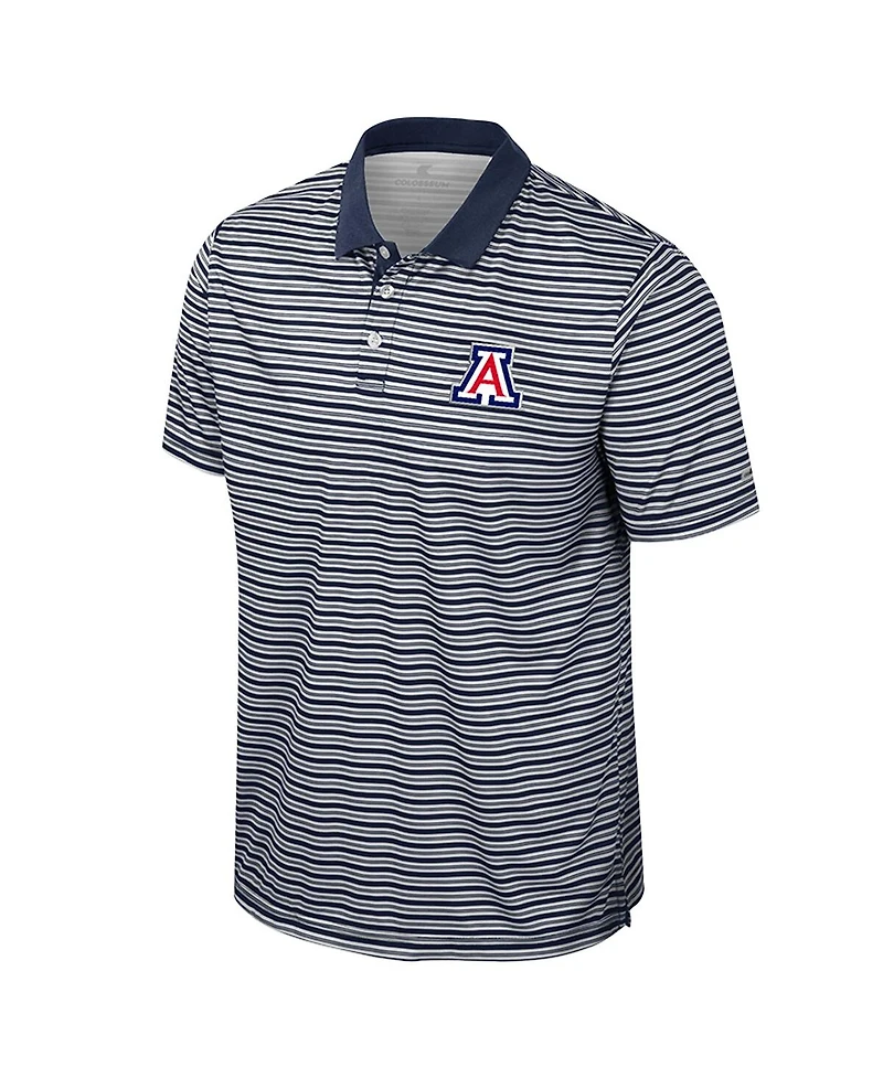 Colosseum Men's Navy Arizona Wildcats Striped Polo Shirt
