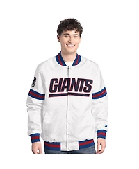 Starter Men's White New York Giants Scout Full-Snap Varsity Jacket