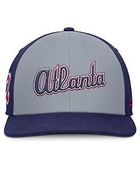 Nike Men's Gray/Royal Atlanta Braves Pro Performance Snapback Hat