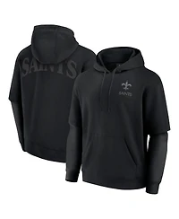 Fanatics Men's and Women's Black New Orleans Saints Sleek Elements Pullover Hoodie