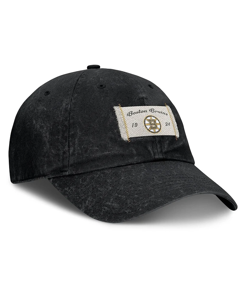 Fanatics Women's Black Boston Bruins Heritage Away Game Adjustable Hat