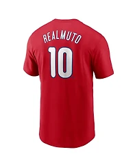 Nike Men's J.t. Realmuto Red Philadelphia Phillies Fuse Name Number T-Shirt