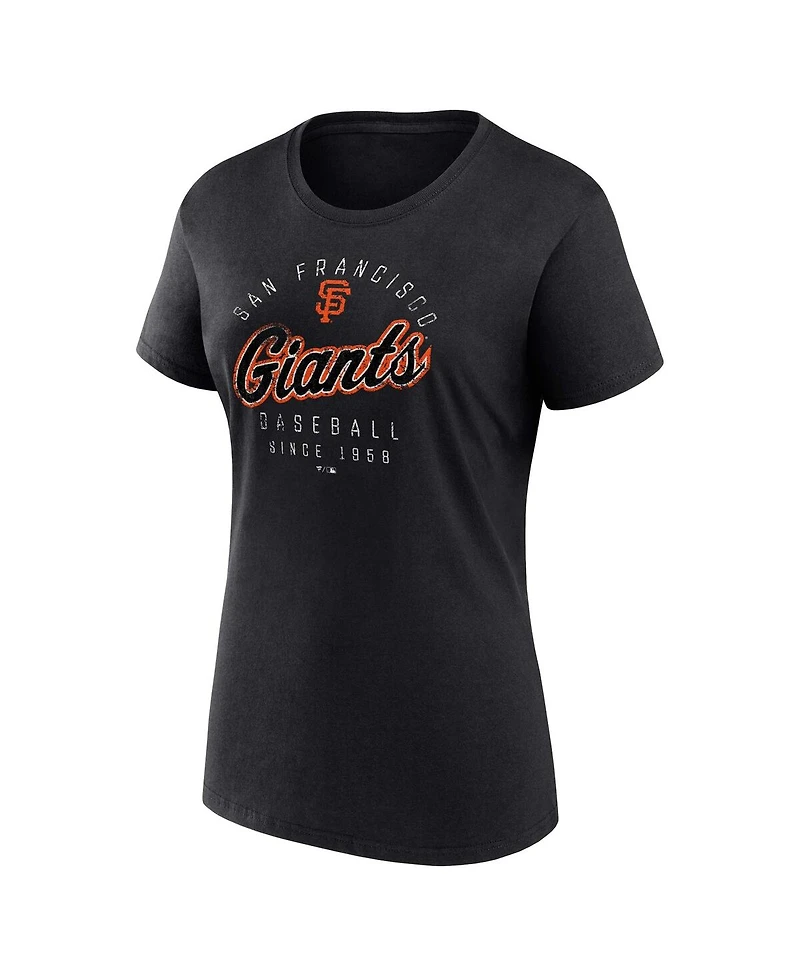 Fanatics Women's Black San Francisco Giants Team Arrival T-Shirt
