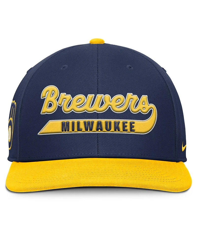 Nike Men's Navy/Gold Milwaukee Brewers Pro Performance Snapback Hat