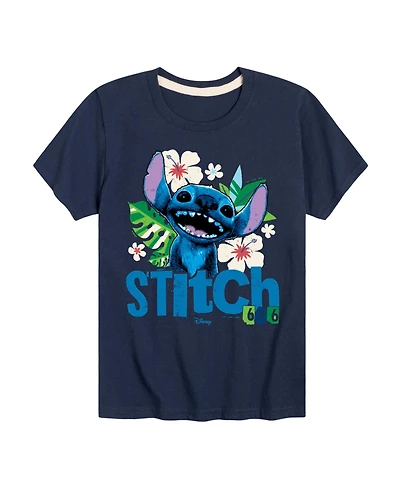 Lilo & Stitch Big Boys Live Action Flowers Graphic T-Shirt