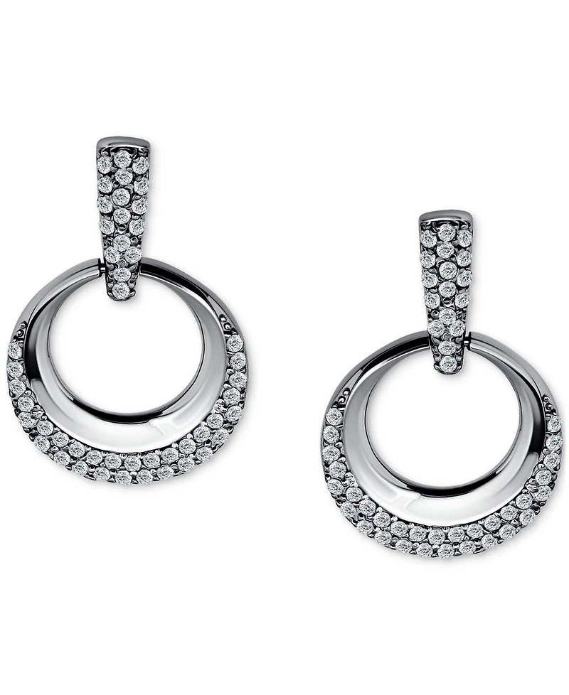 Giani Bernini Cubic Zirconia Pave Doorknocker Drop Earrings, Exclusively at Macy's