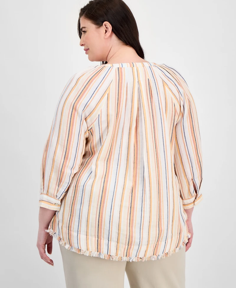 Liverpool Los Angeles Plus 3/4-Raglan Sleeve Top