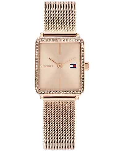 Tommy Hilfiger Women's Quartz Carnation Gold-Tone Stainless Steel Bracelet Watch, 21.3mm