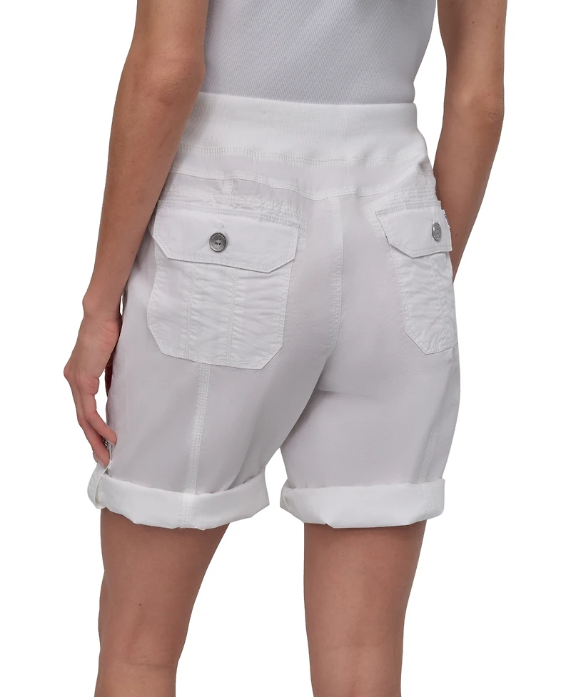 Dkny Sport Women's Smocked-Waist Convertible Shorts
