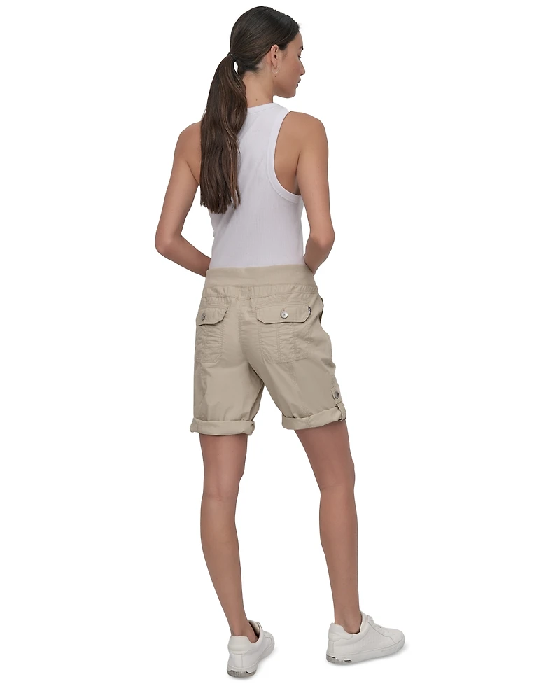 Dkny Sport Women's Smocked-Waist Convertible Shorts