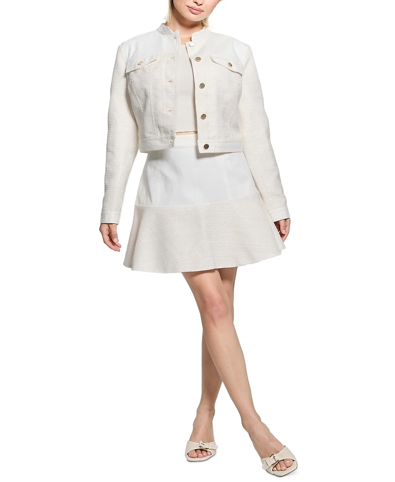 Guess Women's Elsie Mixed Media Skirt