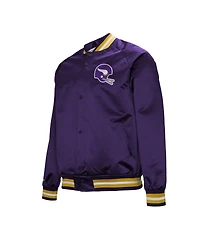 Mitchell & Ness Men's Purple Minnesota Vikings Vintage Double Down Satin Raglan Full-Snap Jacket