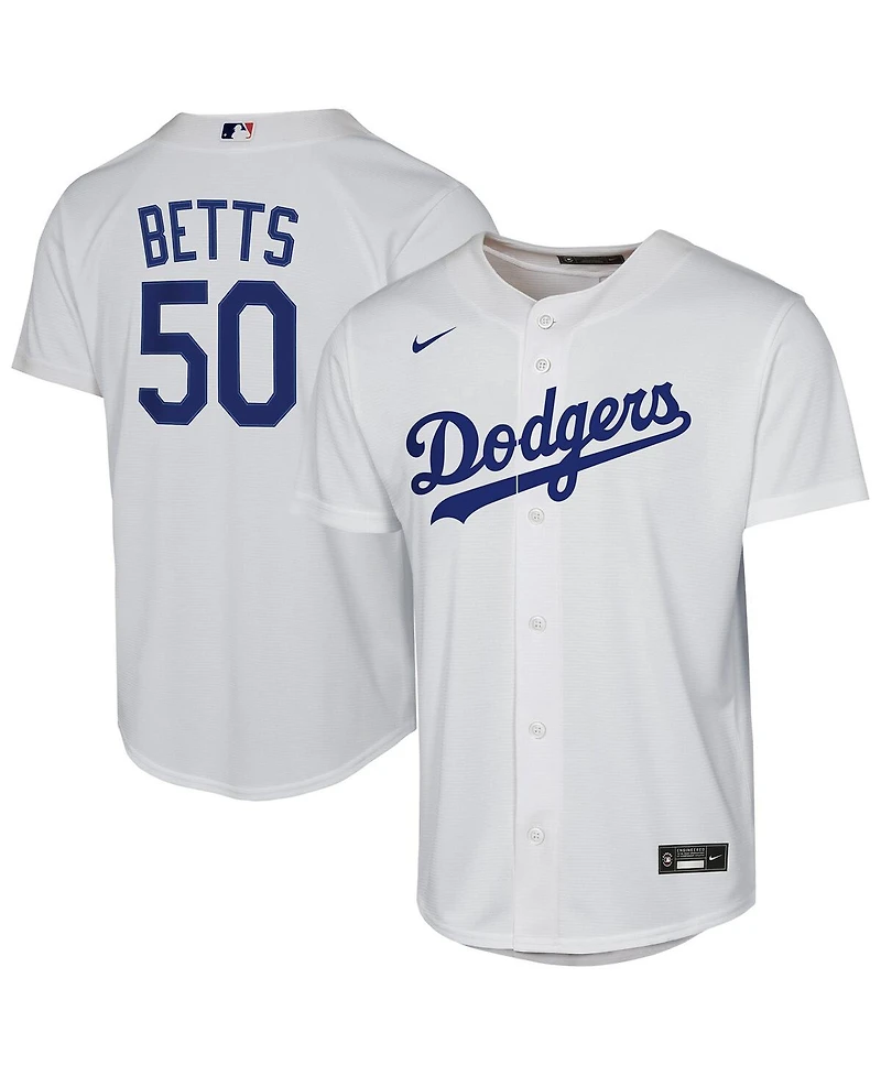 Nike Big Boys and Girls Mookie Betts White Los Angeles Dodgers Home Replica Player Jersey
