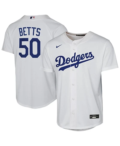 Nike Big Boys and Girls Mookie Betts White Los Angeles Dodgers Home Replica Player Jersey