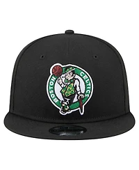 New Era Men's Black Boston Celtics Logo 18x Champs 9FIFTY Snapback Hat