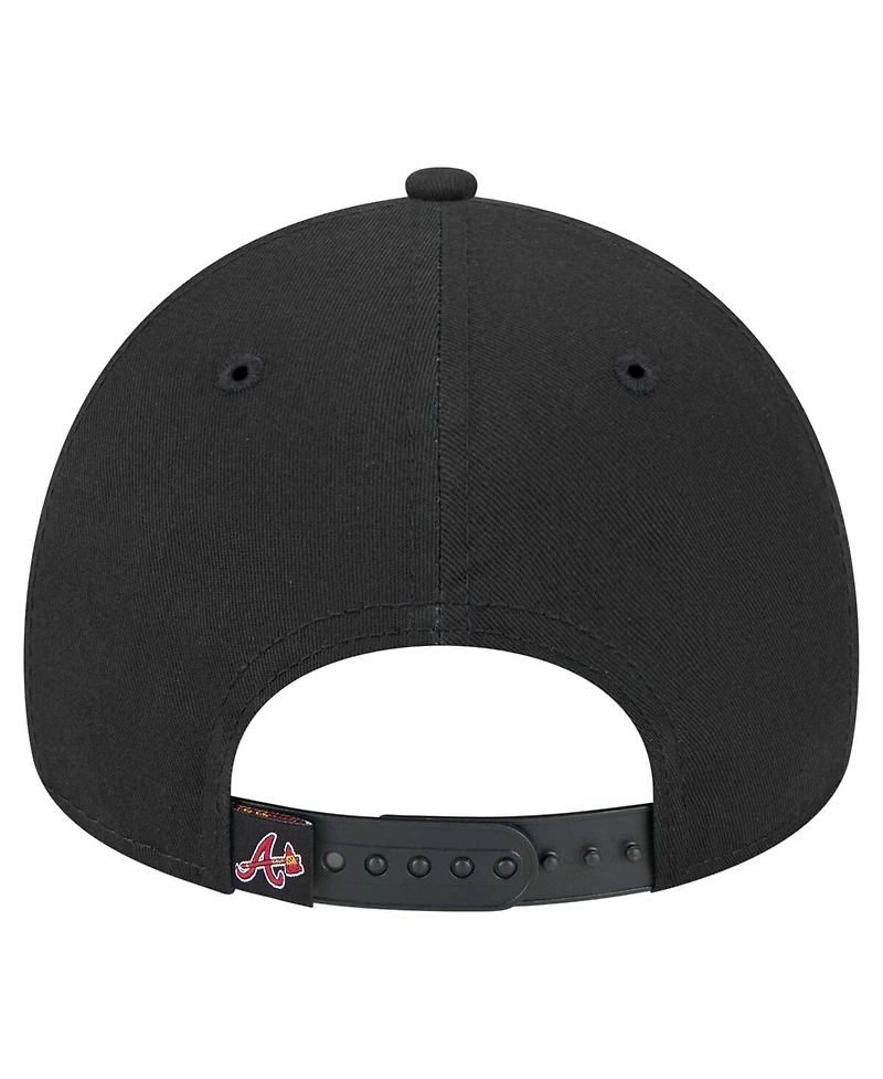 New Era Men's Black Atlanta Braves 9FORTY A-Frame Adjustable Hat