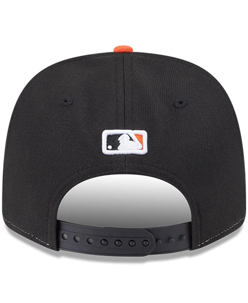 New Era Men's Black/Orange Baltimore Orioles Player Replica 9SEVENTY Adjustable Hat