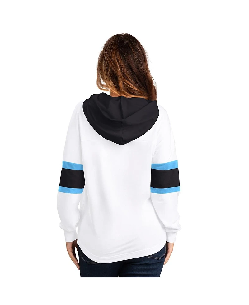 G-iii 4Her by Carl Banks Women's White Utah Hockey Club Goal Zone Long Sleeve Lace-Up Hoodie T-Shirt
