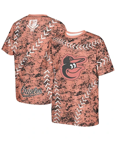 Outerstuff Big Boys and Girls Orange Baltimore Orioles Slide Score Bold T-Shirt