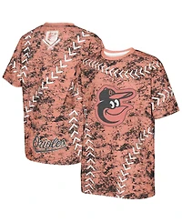 Outerstuff Big Boys and Girls Orange Baltimore Orioles Slide Score Bold T-Shirt