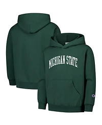 Champion Big Boys and Girls Green Michigan State Spartans Basic Arch Hoodie