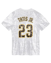 Outerstuff Juniors Fernando Tatis Jr. White San Diego Padres Name Number Sequin V-Neck Top