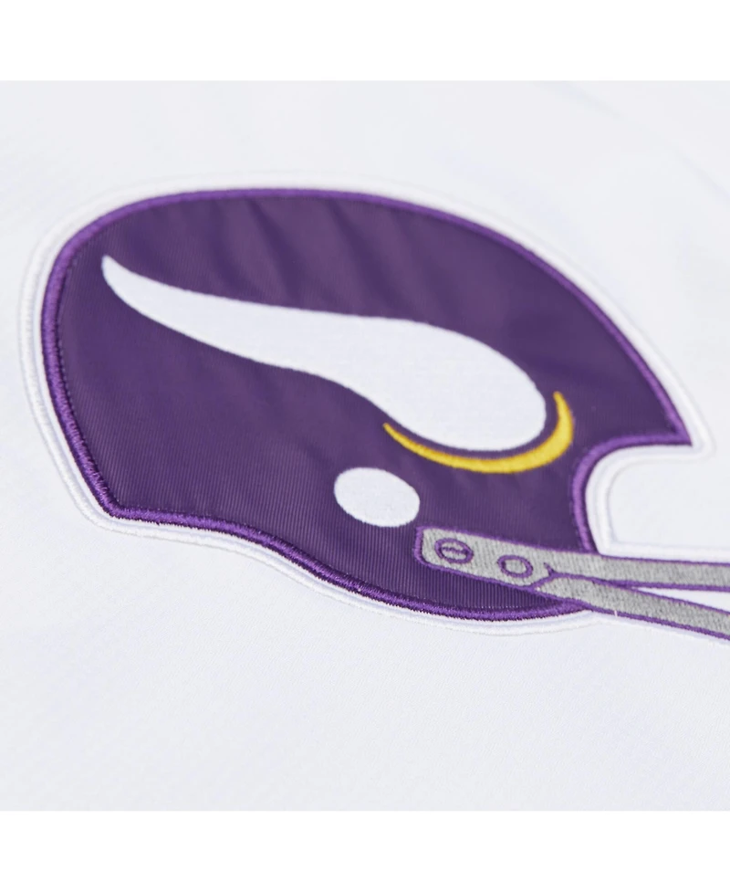 Mitchell & Ness Men's White Minnesota Vikings Vintage Logo Coaches Full-Snap Hoodie Jacket