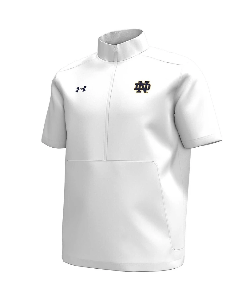 Under Armour Men's White Notre Dame Fighting Irish Motivate Quarter-Zip Short Sleeve Sweatshirt