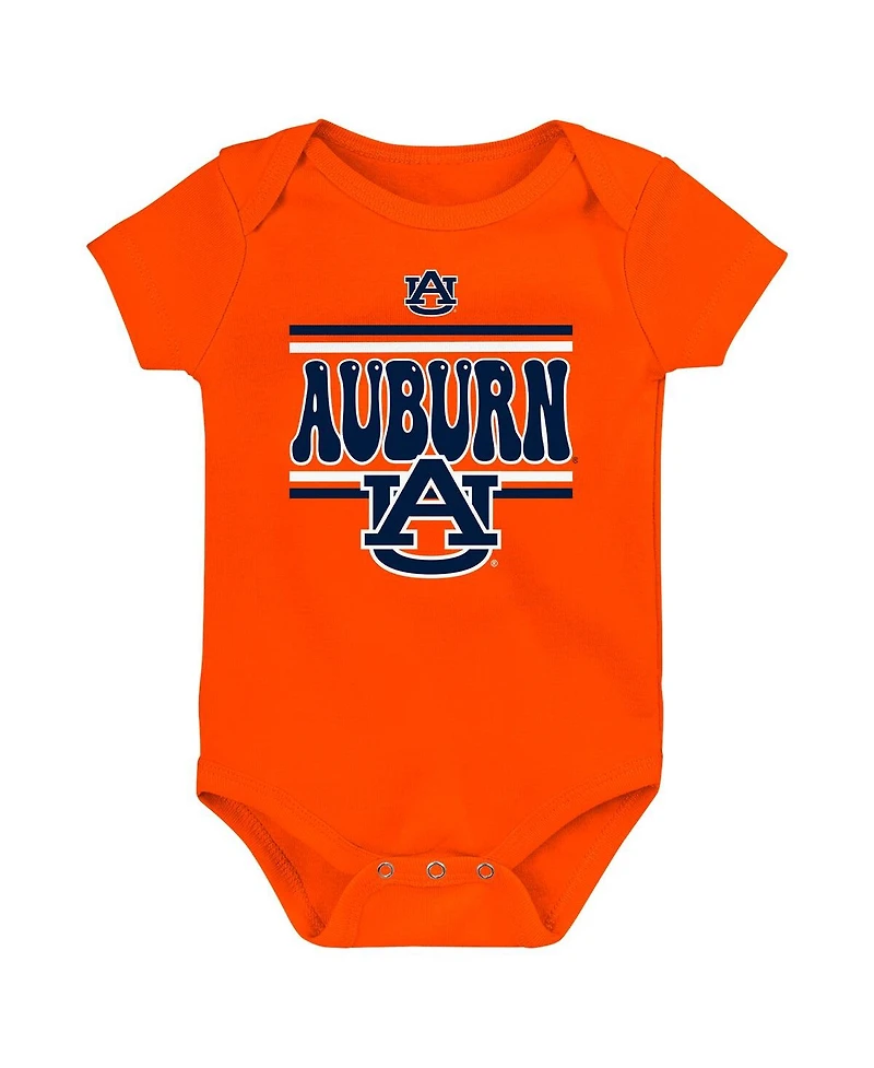 Outerstuff Newborn Navy Auburn Tigers Sunday Comics Bodysuit 3-pack