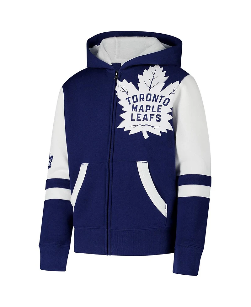 Outerstuff Big Boys and Girls Blue Toronto Maple Leaf's Face Off Full-Zip Hoodie