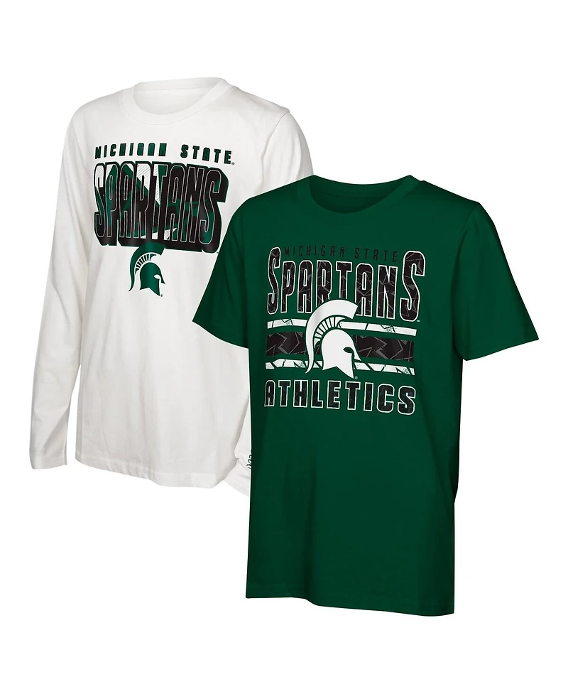 Outerstuff Big Boys and Girls Michigan State Spartans the Mix T-Shirt Combo Set