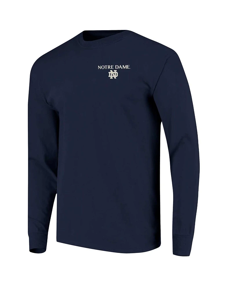 Image One Men's Navy Notre Dame Fighting Irish Comfort Colors Campus Nights Long Sleeve T-Shirt