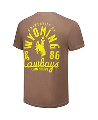 Image One Men's Brown Wyoming Cowboys Comfort Colors Mascot Overlay T-Shirt